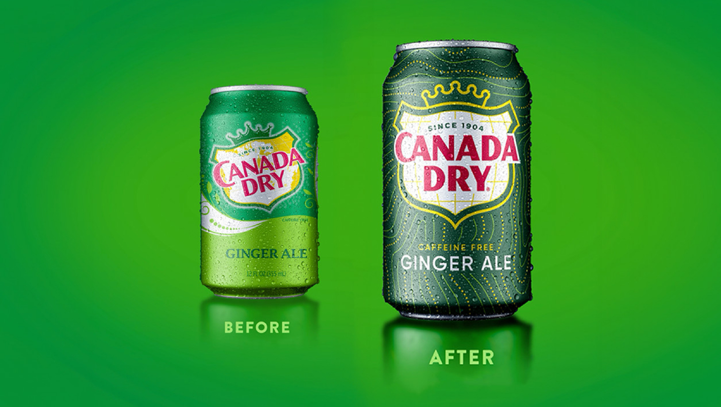 Canada Dry packaging evolution - individual cans